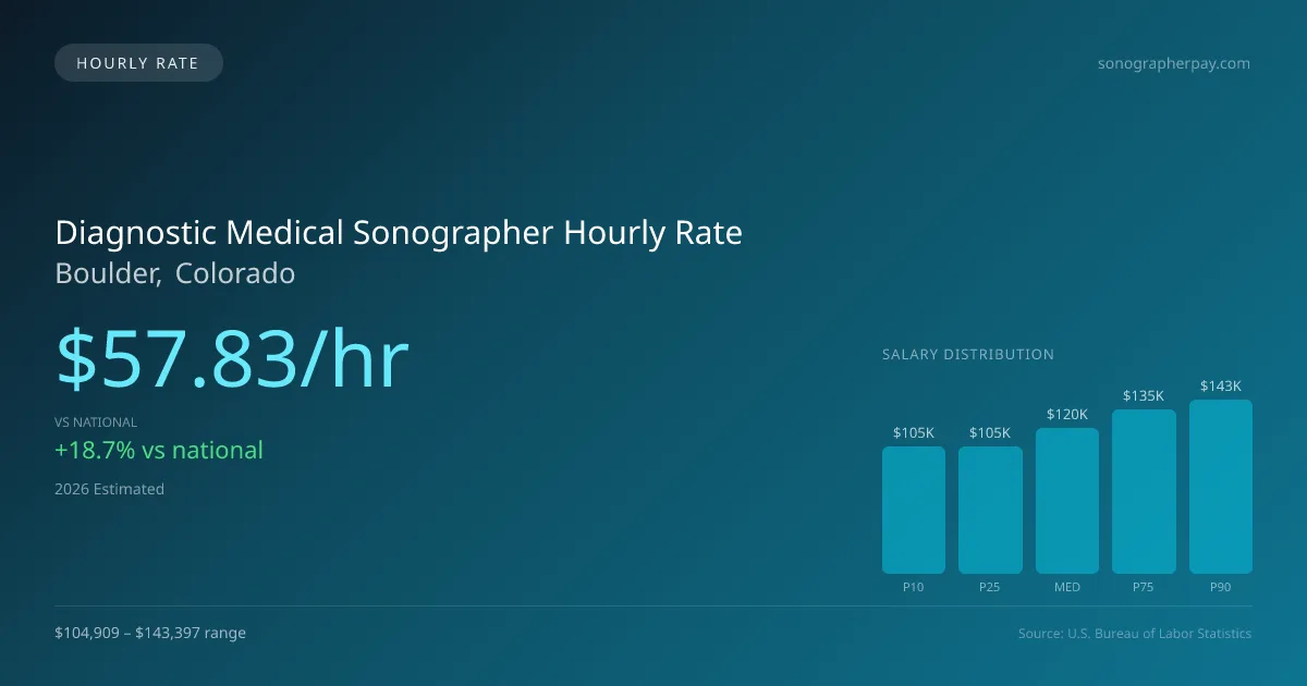 Diagnostic Medical Sonographer Hourly Rate in Boulder, CO — 2026 est., based on 2025 BLS