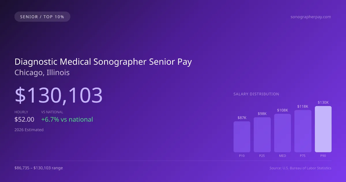 Diagnostic Medical Sonographer Senior Salary in Chicago, IL — 2026 est., based on 2025 BLS
